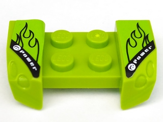44674pb05 - Vehicle, Mudguard 2 x 4 with Headlights Overhang with 'Power' Flames Pattern on Both Sides (Stickers) - Set 8192