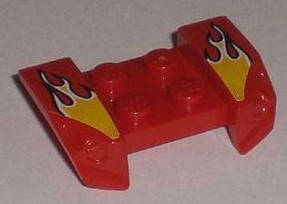 44674pb07 - Vehicle, Mudguard 2 x 4 with Headlights Overhang with Yellow Flame Pattern on Both Sides (Stickers) - Set 8195