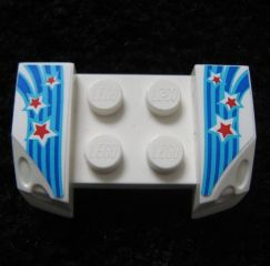 44674pb25 - Vehicle, Mudguard 2 x 4 with Headlights Overhang with Red Stars Pattern on Both Sides (Stickers) - Set 9094