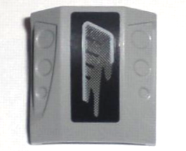 44675pb003R - Slope, Curved 2 x 2 with Debossed Side Ports with Gray Air Vent on Black Background Pattern Model Right (Sticker) - Set 5970