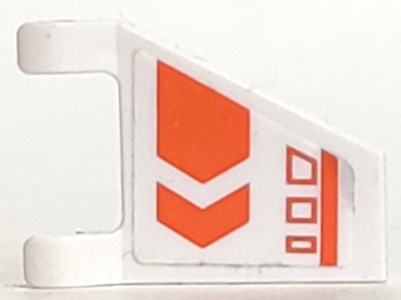 44676pb010L - Flag 2 x 2 Trapezoid with Orange Chevron, Line, and Symbols Pattern Model Left Side (Sticker) - Set 7693