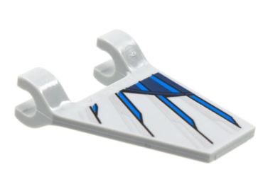 44676pb064 - Flag 2 x 2 Trapezoid with Blue, Dark Blue, and Silver Mechanical Wing Pattern on Both Sides
