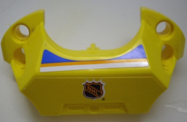 44791pb01 - Sports Hockey Chest Protector with NHL Logo and Blue, Orange, White Stripes Pattern (Stickers) - Set 3545