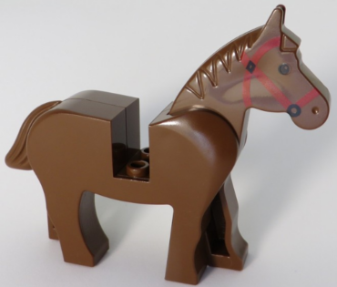 4493c01pb03 - Horse with Black Eyes, Red Bridle Pattern