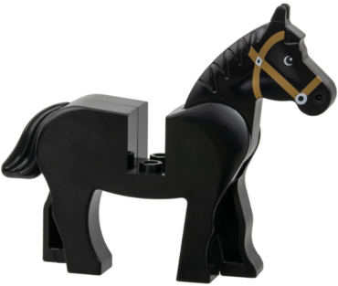 4493c01pb07 - Horse with Black and White Eyes, White Pupils and Medium Nougat Bridle Pattern
