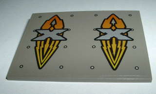 4515pb014 - Slope 10 6 x 8 with 'X' Island Xtreme Stunts Logo Pattern (Sticker) - Set 6737