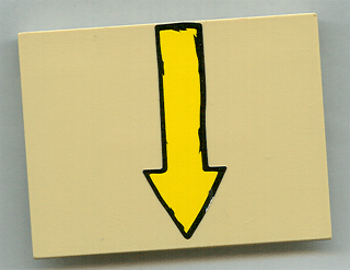 4515pb027R - Slope 10 6 x 8 with Yellow Arrow Pointing Down (towards edge of slope) Pattern (Sticker) - Set 4982