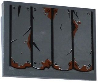 4515pb051 - Slope 10 6 x 8 with Rusting and Cracked Sheet Metal Roof on Transparent Background Pattern (Sticker) - Set 60068