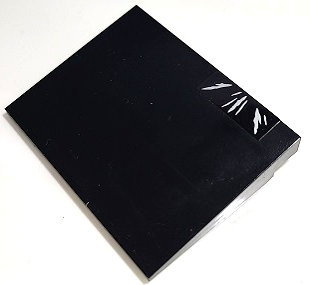 4515pb071L - Slope 10 6 x 8 with 3 Sets of Silver Claw Marks on Black Background Pattern Model Left Side (Sticker) - Set 70424