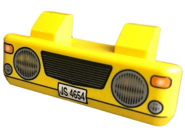 45409pb01 - Vehicle, Grille 2 x 6 with 2 Technic Pins with 'JS 4654' and Headlights Pattern