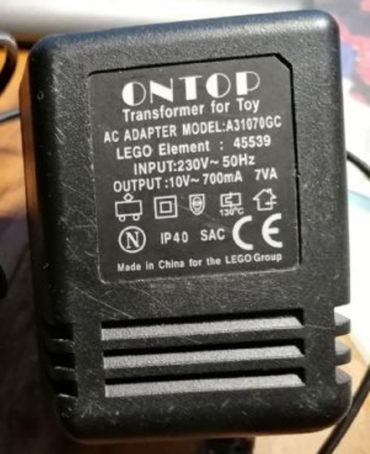 45539 - Electric, Train Speed Regulator 9V Power Adapter 230V 50Hz (Continental European ONTOP Version)