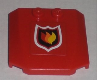 45677pb026 - Wedge 4 x 4 x 2/3 Triple Curved with Fire Logo Pattern (Sticker) - Set 7206