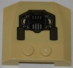 45677pb063 - Wedge 4 x 4 x 2/3 Triple Curved with Batman Tumbler Mechanical Pattern (Sticker) - Set 76001