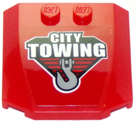 45677pb099 - Wedge 4 x 4 x 2/3 Triple Curved with 'CITY TOWING' and Hook Pattern (Sticker) - Set 60137
