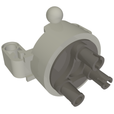 46490c01 - Technic, Steering Axle with 2 Pin Holes, 2 Axle Holes and 2 Tow Ball Arms with Dark Bluish Gray Wheel Hub