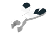 471p01 - Minifigure, Plume Feathers with Clip and Black Tip Pattern