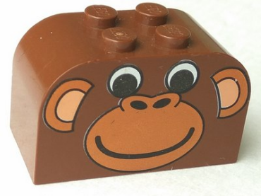 4744px1 - Slope, Curved 4 x 2 x 2 Double with 4 Studs with Monkey Face Pattern