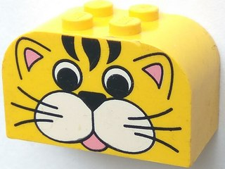 4744px11 - Slope, Curved 4 x 2 x 2 Double with 4 Studs with Tiger Face Pattern
