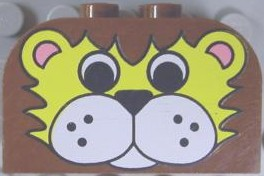 4744px6 - Slope, Curved 4 x 2 x 2 Double with 4 Studs with Lion Face Pattern