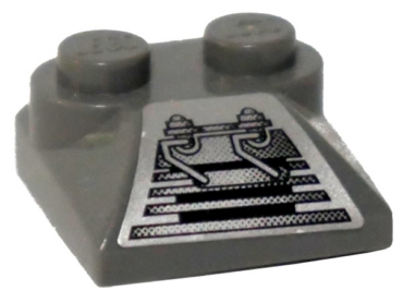 47457pb04L - Slope, Curved 2 x 2 x 2/3 with 2 Studs and Curved Sides with Grille & Mechanics Pattern Model Left (Sticker) - Set 8132