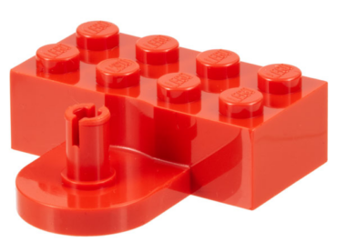 4747b - Brick, Modified 2 x 4 with Coupling, Male - Raised Pin and Curved Wall