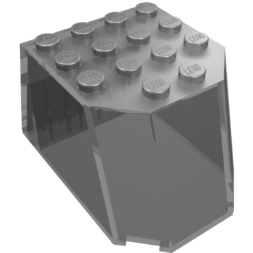 47506 - Windscreen 6 x 4 x 3 Flat Top with Studs and 1 x 4 Holes on Bottom
