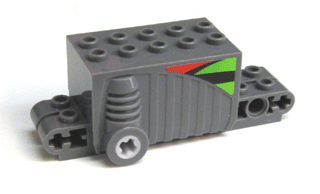 47715c01pb03 - Pullback Motor 9 x 4 x 2 2/3 with Red, Lime and Black Pattern on Both Sides (Stickers) - Set 8384