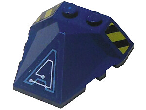 47757pb09R - Wedge 4 x 4 x 1 1/3 Pyramid Center with Stripes and Exo-Force Circuitry Right Pattern H (Stickers) - Set 7703