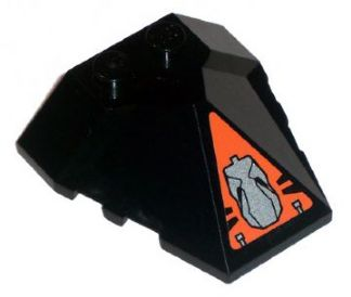 47757pb14 - Wedge 4 x 4 x 1 1/3 Pyramid Center with Head in Orange Triangle Pattern (Sticker) - Set 8101