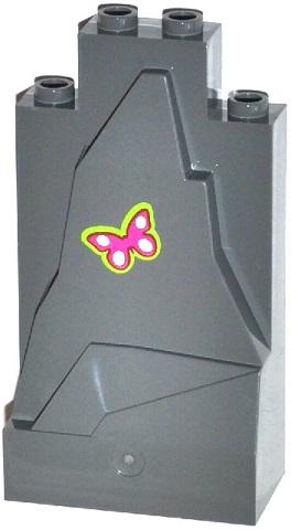 47847pb005 - Rock Panel 2 x 4 x 6 with Magenta and White Butterfly Pattern (Sticker) - Set 41033