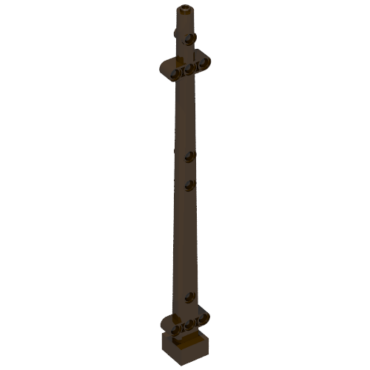 48002a - Boat, Mast 2 x 2 x 20 with Holes and Axle Hole (x Shape / + Orientation)
