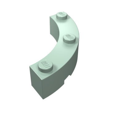 48092 - Brick, Round Corner 4 x 4 Macaroni Wide with 3 Studs