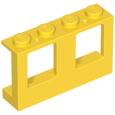 4863 - Window 1 x 4 x 2 Plane, Single Top Hole and Double Bottom Holes for Glass