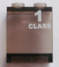 4864bpb035R - Panel 1 x 2 x 2 - Hollow Studs with White '1 CLASS' Right Pattern (Sticker) - Set 7897