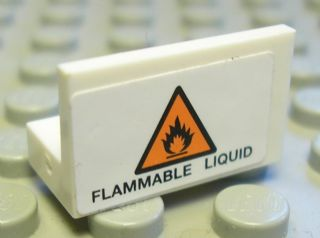 4865pb033 - Panel 1 x 2 x 1 with 'FLAMMABLE LIQUID' and Orange Warning Triangle Pattern (Sticker) - Set 8147