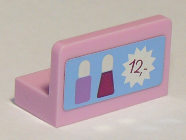 4865pb062 - Panel 1 x 2 x 1 with Two Nail Polish Bottles and Pricing '12' Pattern (Sticker) - Set 41058