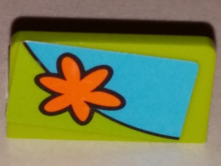 4865pb071R - Panel 1 x 2 x 1 with Orange Flower Pattern Model Right Side (Sticker) - Set 75901