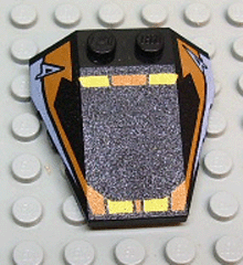 48933pb004 - Wedge 4 x 4 Triple with Stud Notches with Orange Window Frame, Yellow Stripes, Light Blue 4 Pattern