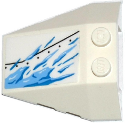 48933pb023L - Wedge 4 x 4 Triple with Stud Notches with Armor Plate and Ice Splatters Pattern Model Left Side (Sticker) - Set 70588
