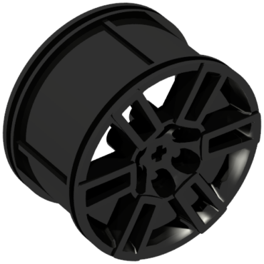 49294 - Wheel 56mm D. x 34mm Technic Racing Medium, 6 Pin Holes, Axle Hole, Open Spokes