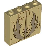 49311pb036 - Brick 1 x 4 x 3 with Dark Tan Jedi Order Insignia with Dark Brown Outline, Reddish Brown Bricks and Medium Nougat Dots Pattern