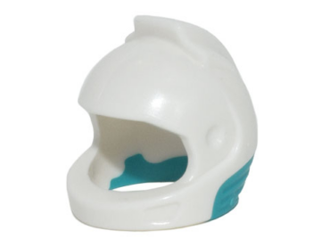 49663pb03 - Minifigure, Headgear Helmet Space, City Astronaut with Molded Dark Turquoise Neck Base Pattern