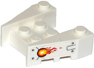 50373pb02 - Wedge 3 1/2 x 4 with Stud Notches with Rivets, Black Lines and Flames Pattern on Both Sides (Stickers) - Set 70142