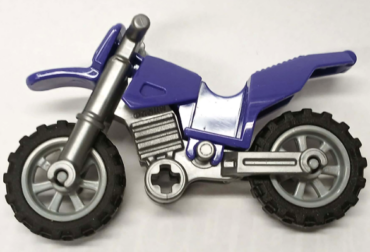 50860c05 - Motorcycle Dirt Bike with Flat Silver Chassis and Light Bluish Gray Wheels