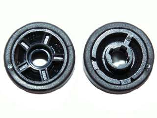 50944c01 - Wheel 11mm D. x 6mm with 5 Spokes with Black Tire 14mm D. x 6mm Solid Smooth (50944 / 50945)