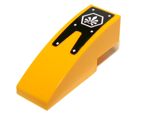 50950pb059 - Slope, Curved 3 x 1 with White Dots and Chima Logo in Hexagon Pattern (Sticker) - Set 70006