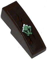 50950pb098 - Slope, Curved 3 x 1 with Crack and Ninjago Earth Power Emblem Pattern (Sticker) - Set 70599