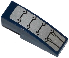 50950pb102 - Slope, Curved 3 x 1 with Silver Armor Plates and Black Rivets Pattern (Sticker) - Sets 70314 / 70316 / 70321 / 70323