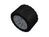51377c01 - Wheel 18mm D. x 14mm Spoked with Black Tire 24 x 14 Shallow Tread (51377 / 30648)