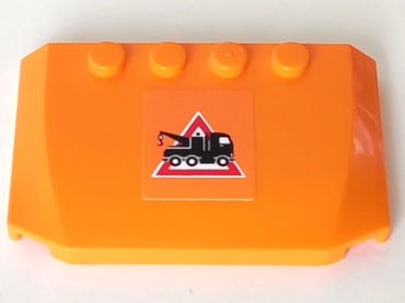 52031pb009 - Wedge 4 x 6 x 2/3 Triple Curved, with Tow Truck Danger Sign Pattern (Sticker) - Set 7638